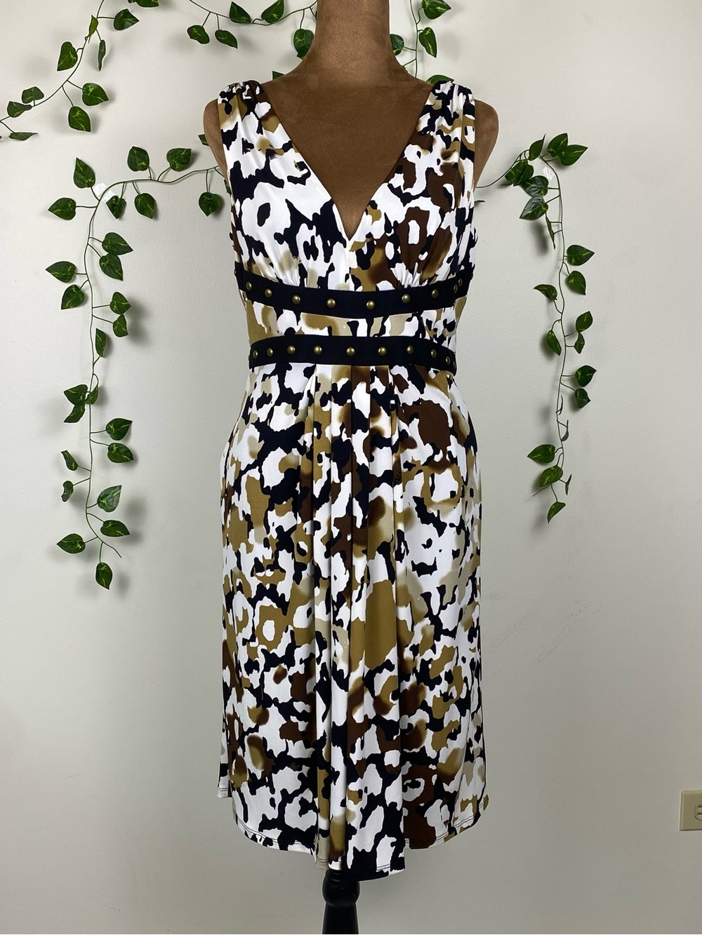 Animal print western midi dress western formal vintage indie sleaze leopard cow
